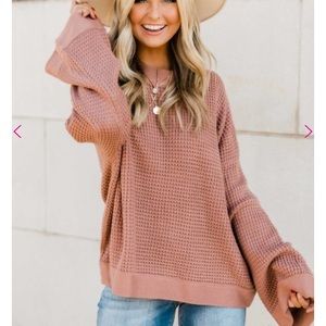 Pink lily better than you know mauve sweater